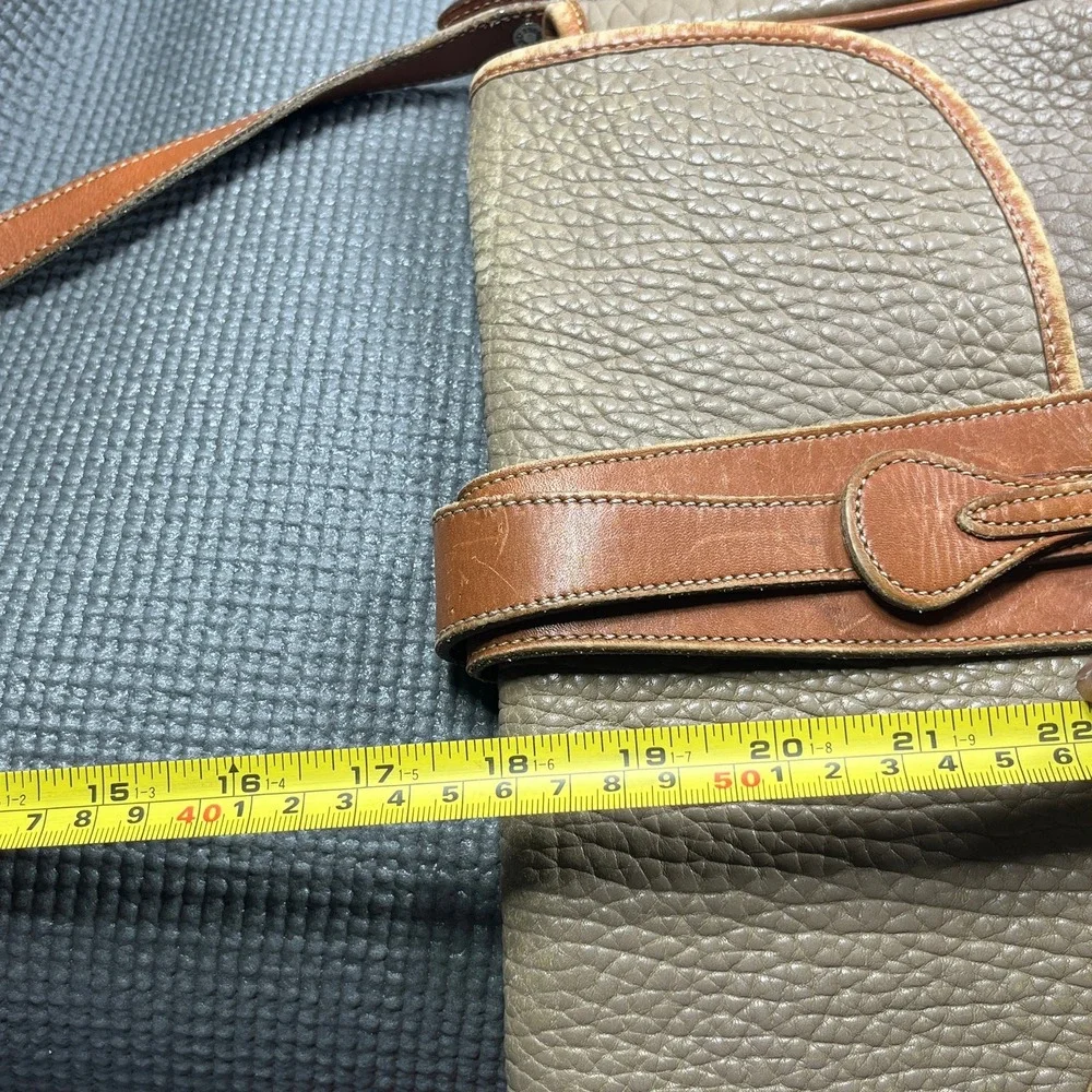 Vintage 1990's Dooney & Bourke All Weather Equestrian Bag Taupe Leather Retro